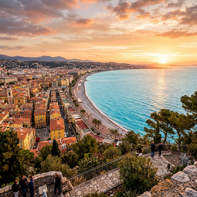 Vue panoramique de Nice depuis la Colline du Château